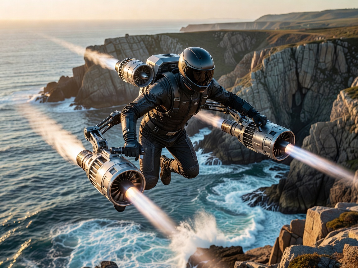 Gravity Industries 1050 Horsepower Turbine Jet Suit Personal Flight Toy